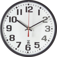 Wall Clocks; Type: Wall Clock; Display Type: Analog; Power Source: (1) AA Battery; Face Color: White; Case Color: Black; EPP Indicators: Biodegradable; Pre Consumer Recycled Content : 0; Total Recycled Content: 0; Post Consumer Recycled Content: 0