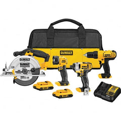 DeWALT - Cordless Tool Combination Kits Voltage: 20 Tools: 1/2" Drill/Driver; 6-1/2" Circular Saw; LED Worklight - USA Tool & Supply