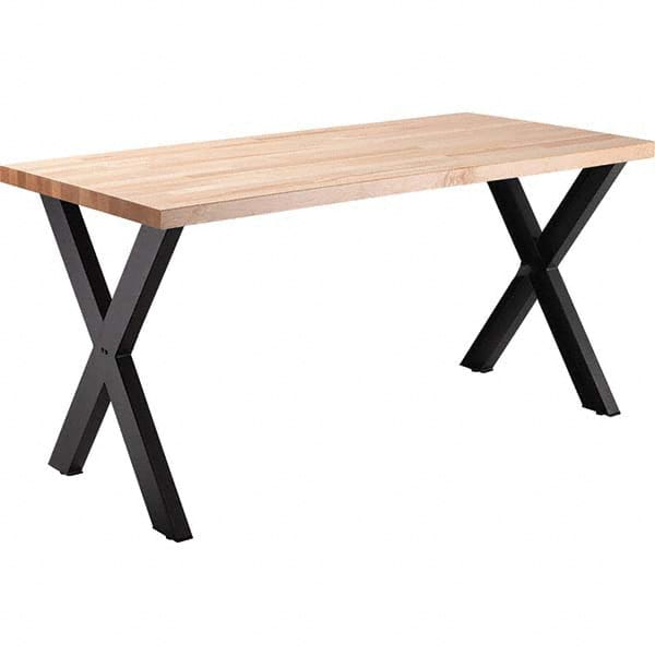 National Public Seating - Stationary Tables Type: Cafeteria Tables Material: Maple Wood; Steel - USA Tool & Supply