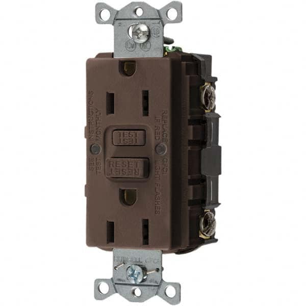 Bryant Electric - GFCI Receptacles Grade: Commercial Color: Brown - USA Tool & Supply