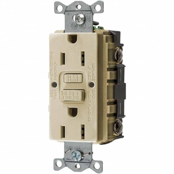 Bryant Electric - GFCI Receptacles Grade: Commercial Color: Ivory - USA Tool & Supply