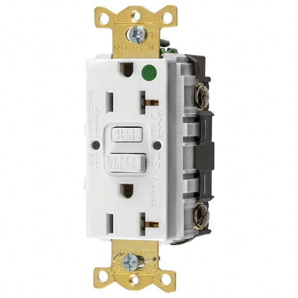 Bryant Electric - GFCI Receptacles Grade: Hospital Color: White - USA Tool & Supply
