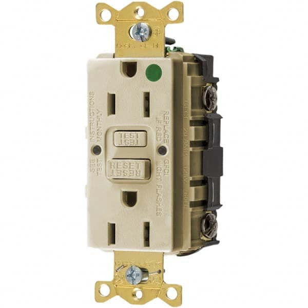 Bryant Electric - GFCI Receptacles Grade: Hospital Color: Ivory - USA Tool & Supply