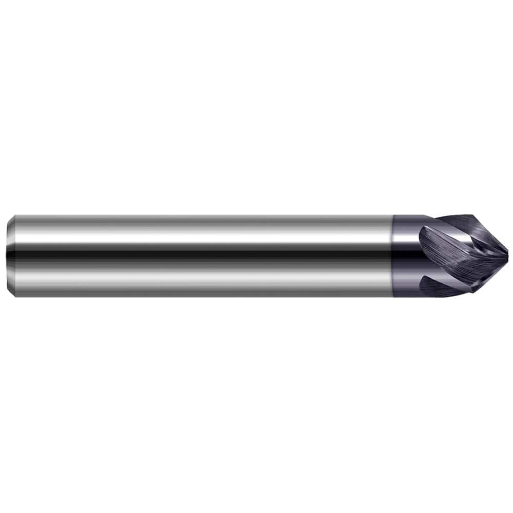 Harvey Tool - 1/8" Diam 60°/120° 3-Flute Single End Solid Carbide Chamfer Mill - Exact Industrial Supply