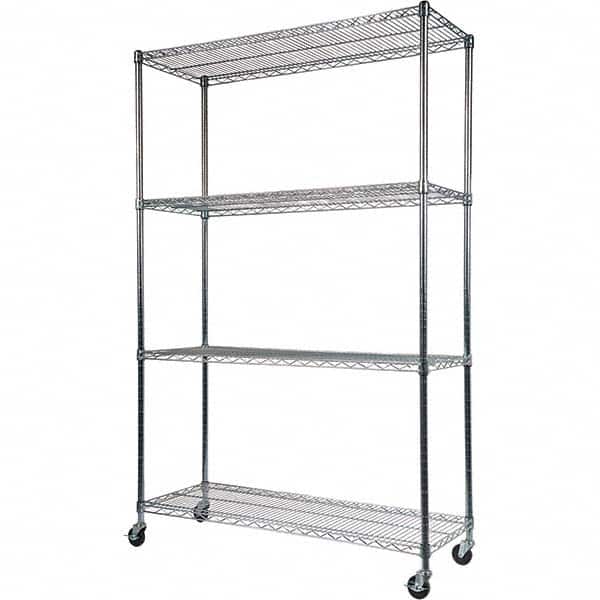 ALERA - 2,400 Lb Capacity 4 Shelf Wire Shelving - Starter Unit - USA Tool & Supply