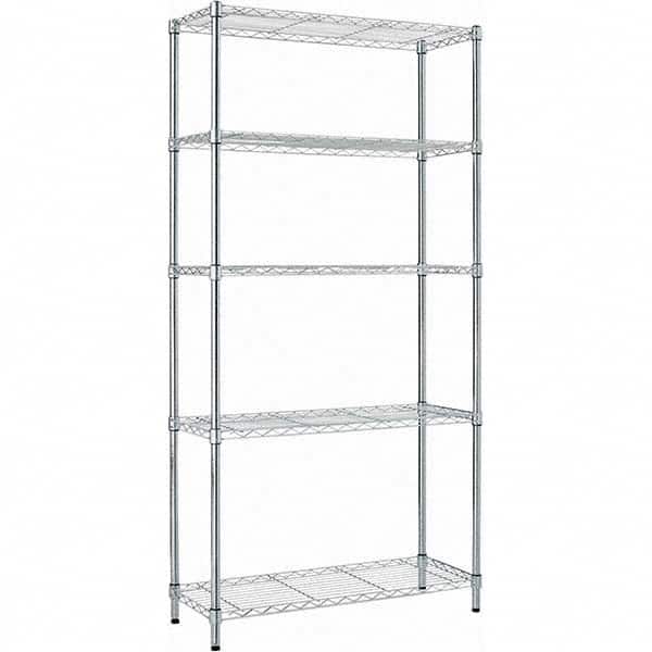 ALERA - 1,250 Lb Capacity 5 Shelf Wire Shelving - Starter Unit - USA Tool & Supply