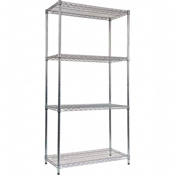 ALERA - 5,000 Lb Capacity 4 Shelf Wire Shelving - Starter Unit - USA Tool & Supply