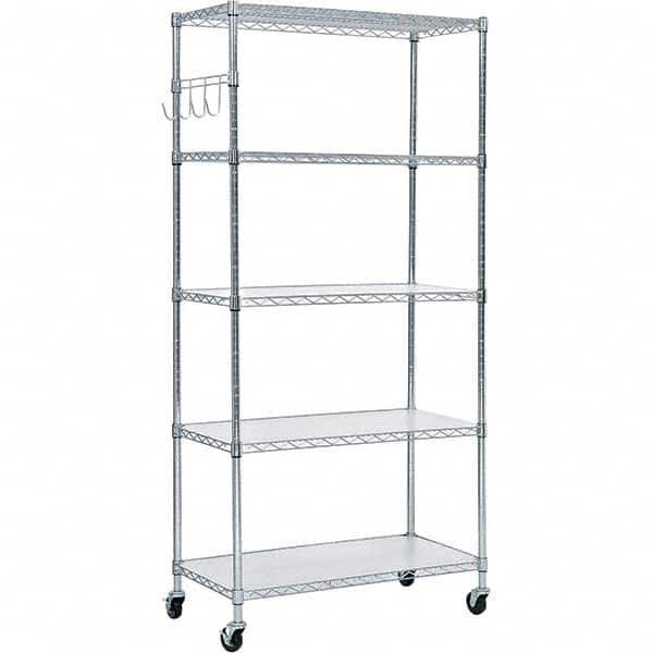 ALERA - 3,000 Lb Capacity 5 Shelf Wire Shelving - Starter Unit - USA Tool & Supply