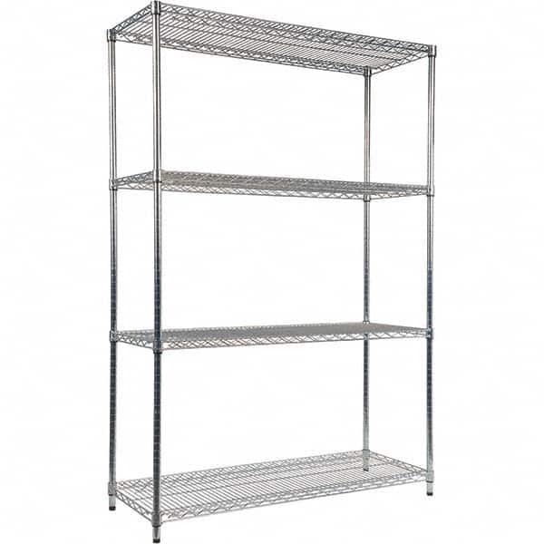 ALERA - 5,000 Lb Capacity 4 Shelf Wire Shelving - Starter Unit - USA Tool & Supply