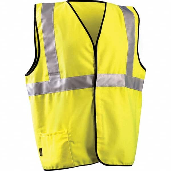 OccuNomix - Size 4X/5X L Flame Resistant Hi-Vis Yellow Solid General Purpose High Visibility Vest - USA Tool & Supply