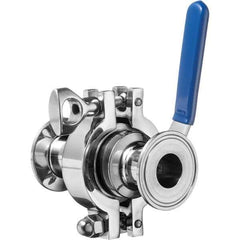 Value Collection - Sanitary Stainless Steel Pipe Fittings Type: Ball Valve Style: Quick-Clamp - USA Tool & Supply