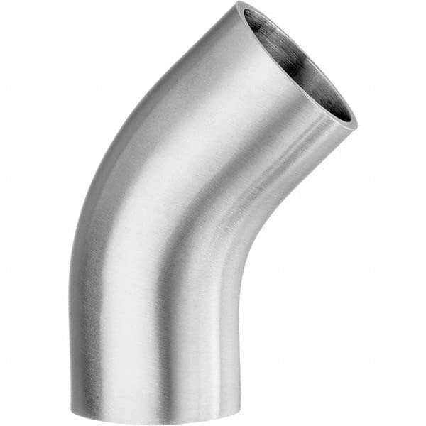 Value Collection - Sanitary Stainless Steel Pipe Fittings Type: 45 Elbow Style: Butt Weld - USA Tool & Supply