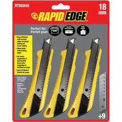 Rapid Edge - Utility Knives, Snap Blades & Box Cutters Type: Snap Knife Blade Type: Snap - USA Tool & Supply