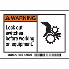 Brady - Safety & Facility Labels Message Type: Accident Prevention Header: WARNING - USA Tool & Supply