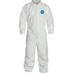 Dupont - Pack of (25) Size SL White Tyvek General Purpose Coveralls - USA Tool & Supply