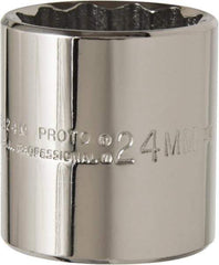 Proto - 3/8" Drive, Standard Hand Socket - 12 Points, 2-3/4" OAL, Chrome Finish - USA Tool & Supply