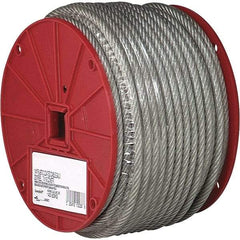 Campbell - 250' Long, 1/8" x 3/32" Diam, Cable - 184 Lb Breaking Strength, 7 x 7, Vinyl Coating - USA Tool & Supply