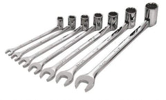 SK - 7 Piece, 3/8 to 3/4", Combination Wrench Set - Inch System of Measurement, Chrome Finish, Comes in Tray - USA Tool & Supply
