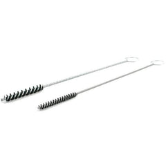 Brush Research Mfg. - 5/16" Diam Helical Nylon Tube Brush - Single Spiral, 0.008" Filament Diam, 2" Brush Length, 10" OAL, Galvanized Steel Shank - USA Tool & Supply