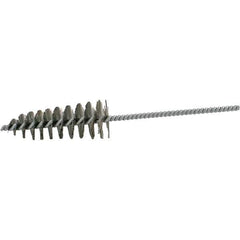 Brush Research Mfg. - 1-3/4" Diam Helical Steel Tube Brush - Single Spiral, 0.012" Filament Diam, 4-1/4" Brush Length, 10" OAL, 0.292" Diam Galvanized Steel Shank - USA Tool & Supply