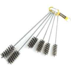 Brush Research Mfg. - 1-3/4" Diam Helical Stainless Steel Tube Brush - Single Spiral, 0.012" Filament Diam, 0.012" Brush Length, 18" OAL, 0.292" Diam Galvanized Steel Shank - USA Tool & Supply