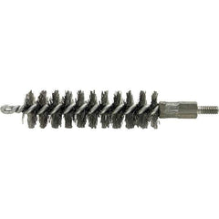 Brush Research Mfg. - 5/16" Diam Helical Stainless Steel Tube Brush - Single Spiral, 0.004" Filament Diam, 2" Brush Length, 2-9/16" OAL, 0.14" Diam Galvanized Steel Shank - USA Tool & Supply