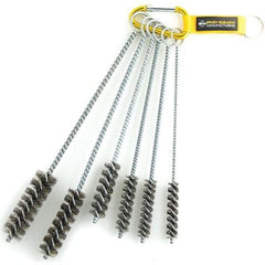 Brush Research Mfg. - 1" Diam Helical Stainless Steel Tube Brush - Single Spiral, 0.01" Filament Diam, 0.01" Brush Length, 12" OAL, 0.245" Diam Galvanized Steel Shank - USA Tool & Supply
