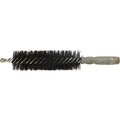 Brush Research Mfg. - 1/2" Diam Helical Nylon Tube Brush - Single Spiral, 0.01" Filament Diam, 2" Brush Length, 2-9/16" OAL, 0.14" Diam Galvanized Steel Shank - USA Tool & Supply