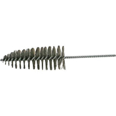 Brush Research Mfg. - 2-1/2" Diam Helical Steel Tube Brush - Single Spiral, 0.012" Filament Diam, 6-1/2" Brush Length, 12" OAL, 0.292" Diam Galvanized Steel Shank - USA Tool & Supply