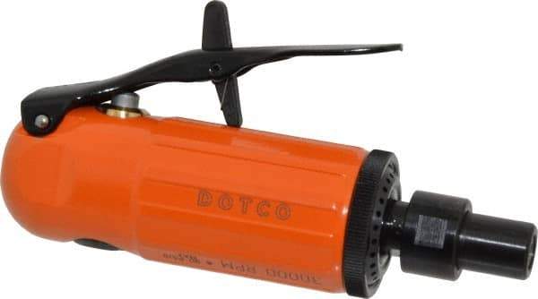 Dotco - 1/4" Collet, Straight Handle, Air Straight Die Grinder - 30,000 RPM, Front Exhaust, 16 CFM, 0.3 hp, 90 psi, 1/4" Inlet - USA Tool & Supply