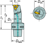 C3-R166.0KF-12050-11 Capto® and SL Turning Holder - USA Tool & Supply