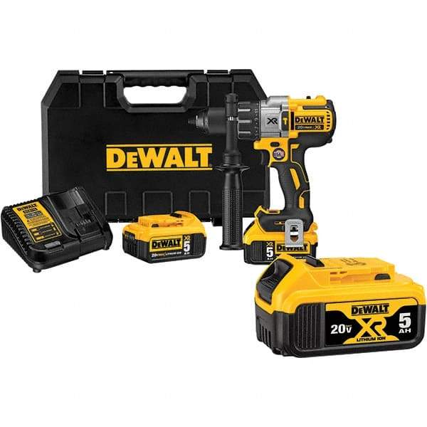 DeWALT - 20 Volt 1/2" Keyless Chuck Cordless Hammer Drill - 0 to 38,250 BPM, 0 to 2,000 RPM, Reversible - USA Tool & Supply