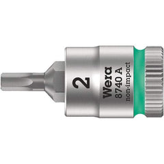 Wera - 1/4" Drive, 7/64" Hex Bit Socket - 3-3/4" OAL - USA Tool & Supply