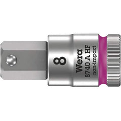 Wera - 1/4" Drive, 9/64" Hex Bit Socket - 3-3/4" OAL - USA Tool & Supply