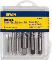 Irwin - Bolt Extractor Sets - MP #1,2,3,4,5,6 6PC SCREW EXTRACTOR SET - USA Tool & Supply