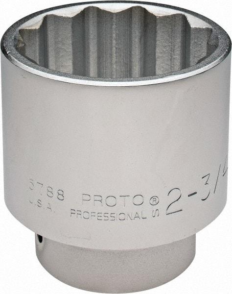 Proto - 2-3/4", 1" Drive, Standard Hand Socket - 12 Points, 4-7/16" OAL - USA Tool & Supply