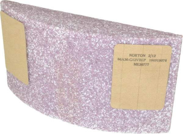 Norton - 11-1/4" Wide x 6" High x 2-1/4" Thick Grinding Segment - Aluminum Oxide, 30 Grit, Hardness G, Blue Print No. ME30777 - USA Tool & Supply