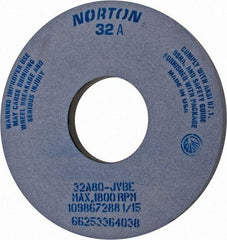 Norton - 14" Diam x 5" Hole x 1" Thick, J Hardness, 80 Grit Surface Grinding Wheel - Aluminum Oxide, Type 1, Medium Grade, 1,800 Max RPM, Vitrified Bond, No Recess - USA Tool & Supply