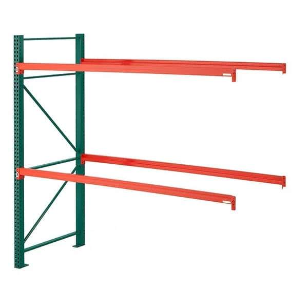 Steel King - 2 Shelf Add-On Box Formed Closed Steel Shelving - 27,790 Lb Capacity, 96" Wide x 120" High x 36" Deep, Green/Orange - USA Tool & Supply