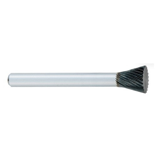 ‎SN-1 -1/4 × 5/16 LOC × 1/4 Shank × 2 OAL Inverted Taper Carbide Medium Right Hand Spiral Burr - USA Tool & Supply