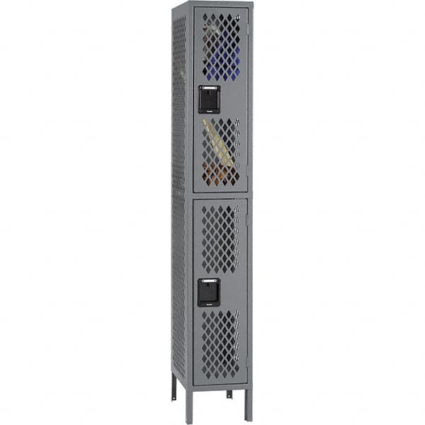 Tennsco - 2 Door, 2 Tier, Welded Locker - USA Tool & Supply