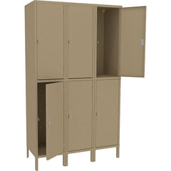Tennsco - 6 Door, 2 Tier, Welded Locker - USA Tool & Supply
