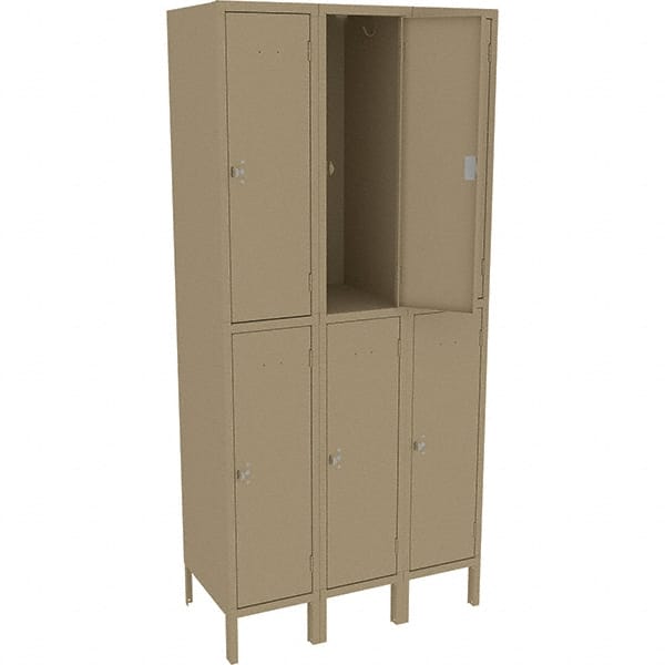 Tennsco - 6 Door, 2 Tier, Welded Locker - USA Tool & Supply