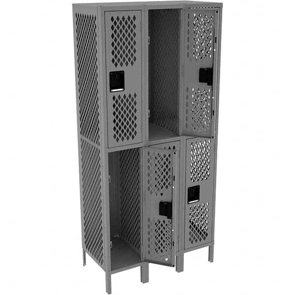 Tennsco - 6 Door, 2 Tier, Welded Locker - USA Tool & Supply