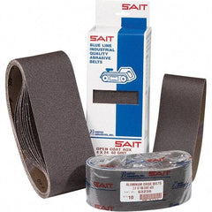 Sait - 1/2" Wide x 24" OAL, 36 FEPA Grit, Aluminum Oxide Abrasive Belt - Aluminum Oxide, Very Coarse, Coated, X Weighted Cloth Backing, Dry, Series 1A-X - USA Tool & Supply