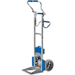 Wesco Industrial Products - 240 Lb Capacity 61" OAH Stair Climbing Battery Powered Appliance Truck - Fold Away Handle, Aluminum, Flat-Free Microcellular Foam Wheels - USA Tool & Supply