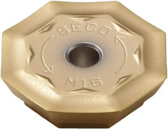 Seco - OFER070405 M16 Grade F40M Carbide Milling Insert - TiAlN/TiN Finish, 0.18" Thick, 0.706" Inscribed Circle - USA Tool & Supply