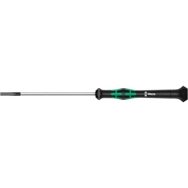 Wera - 2mm Blade Width, Slotted Screwdriver - 50mm Blade Length, Round Shank, Ergonomic Handle - USA Tool & Supply