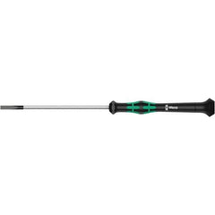 Wera - 2.5mm Blade Width, Electronic/Electrostatic Slotted Screwdriver - 40mm Blade Length, Round Shank, Ergonomic Handle - USA Tool & Supply