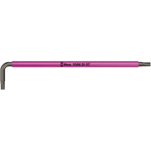 Wera - T30 Torx Key - L-Key Color Coded Cushion Grip Handle, Black Oxide Finish, 195mm OAL - USA Tool & Supply
